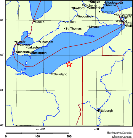 carte des endroits près de l'épicentre