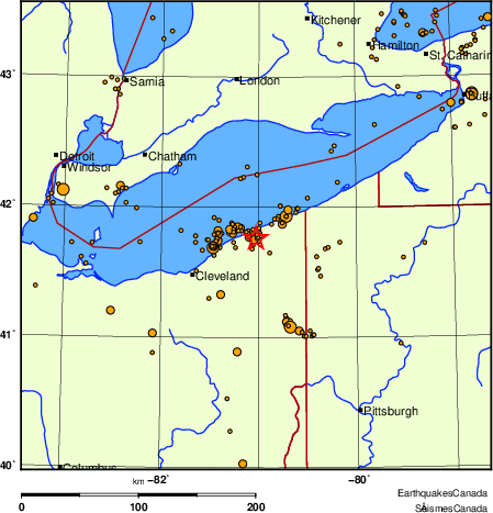 Map of earthquakes magnitude 2.0 and larger, 2000 - present