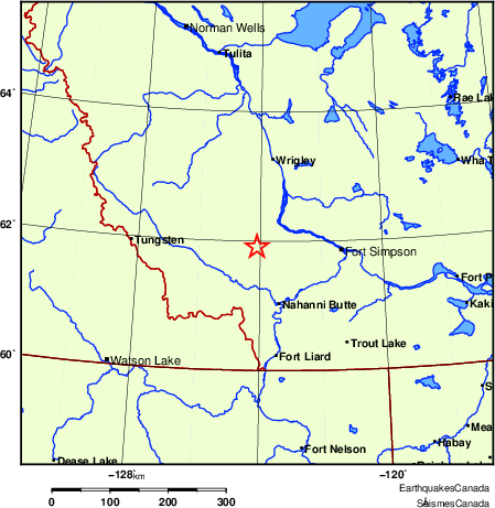 carte des endroits près de l'épicentre