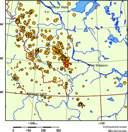 carte des des séismes de magnitude 2,0 et plus depuis 2000