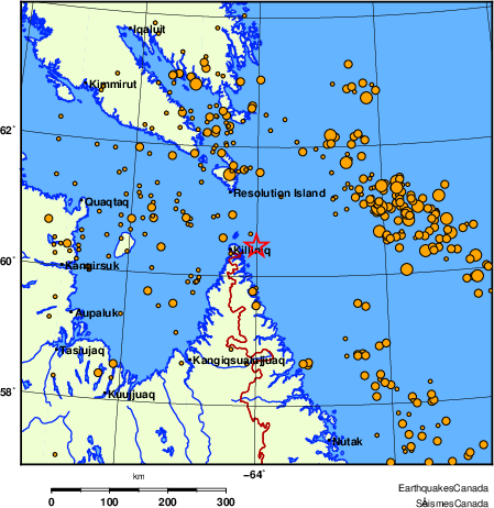 Map of earthquakes magnitude 2.0 and larger, 2000 - present