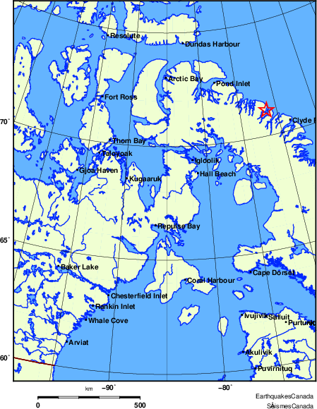 Map of Earthquake Localities