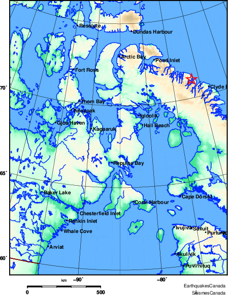 carte des environs du séisme