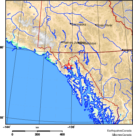 carte des environs du séisme