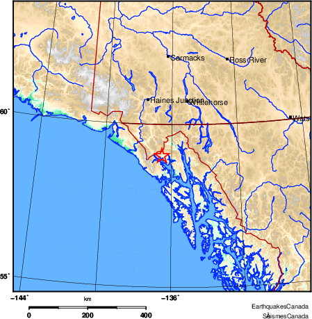 carte des environs du séisme