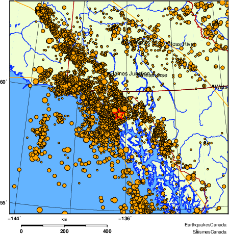 Map of earthquakes magnitude 2.0 and larger, 2000 - present