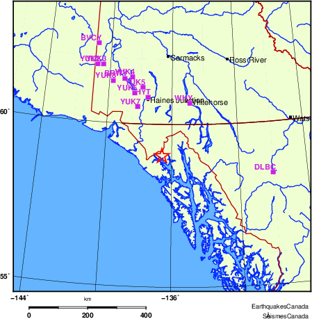 carte des localisations des stations sismologiques locales