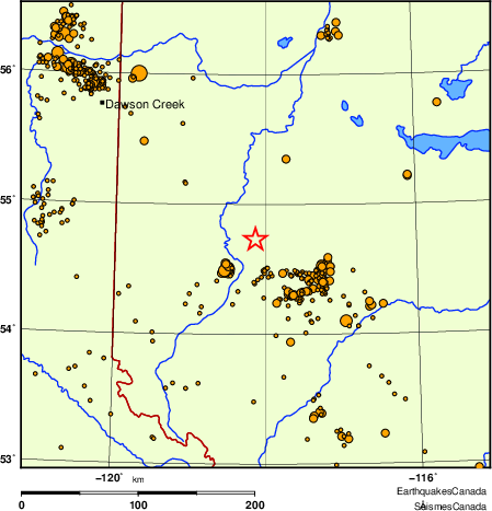 carte des des séismes de magnitude 2,0 et plus depuis 2000