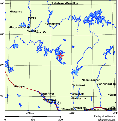 Map of Earthquake Localities