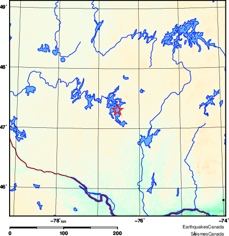 carte des environs du séisme