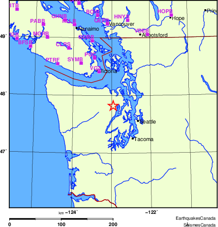 Map of Regional Seismographs