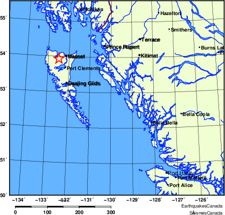 carte des endroits près de l'épicentre