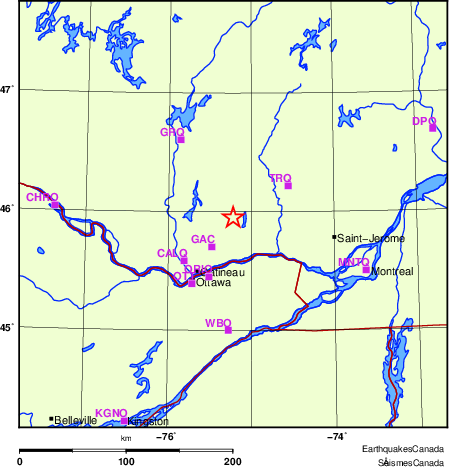 carte des localisations des stations sismologiques locales