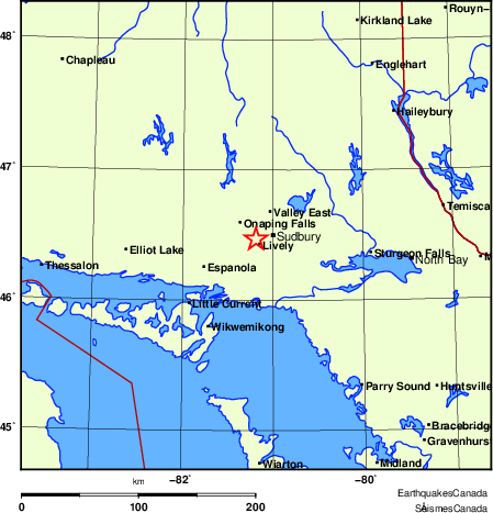 Map of Earthquake Localities