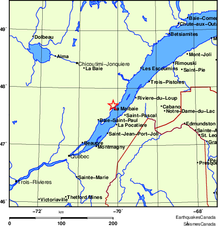 Map of Earthquake Localities