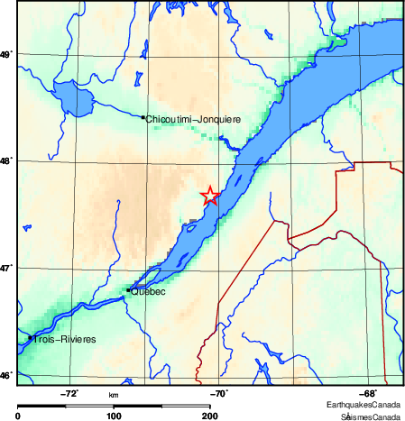 carte des environs du séisme