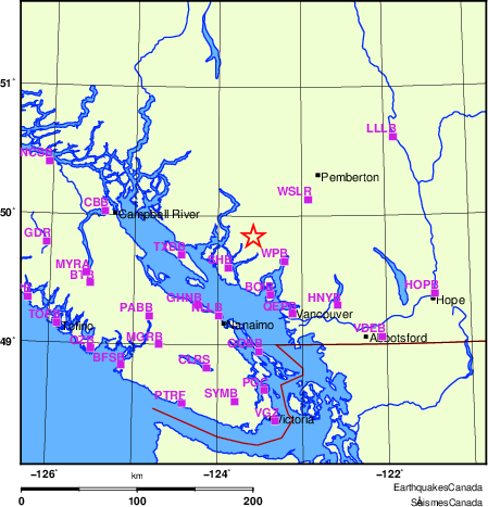 Map of Regional Seismographs