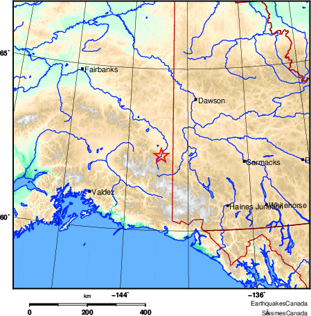 carte des environs du séisme