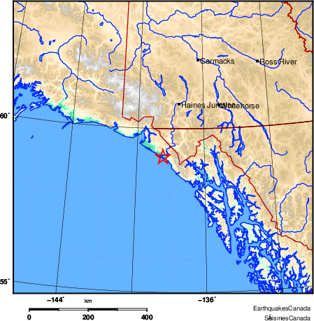 carte des environs du séisme