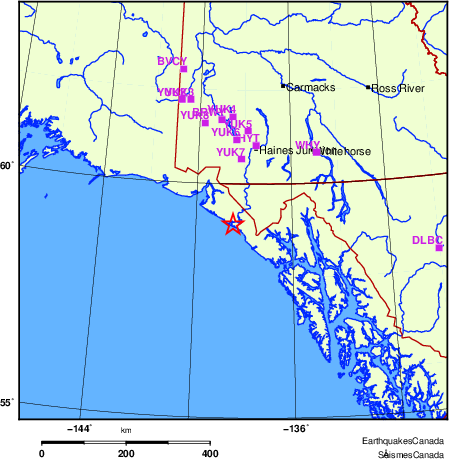 carte des localisations des stations sismologiques locales