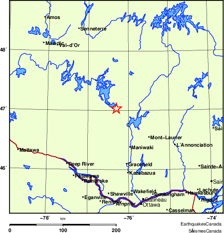 Map of Earthquake Localities