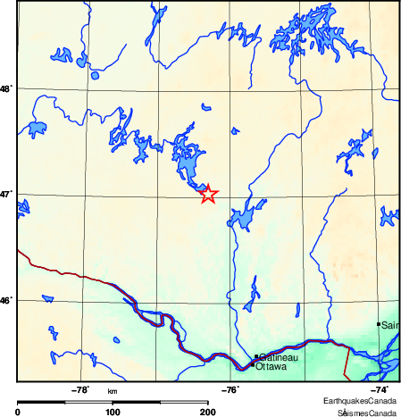 carte des environs du séisme