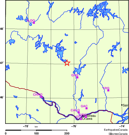 carte des localisations des stations sismologiques locales