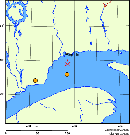 Map of historical earthquakes magnitude 5.0 and larger.  Details in the data table below