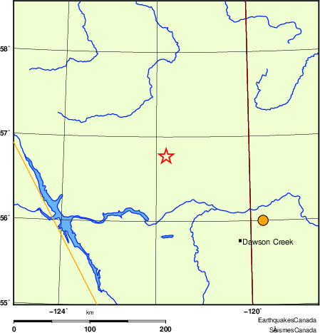 Map of historical earthquakes magnitude 5.0 and larger.  Details in the data table below