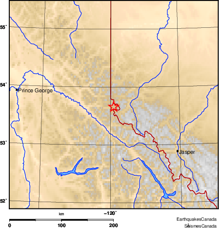 carte des environs du séisme