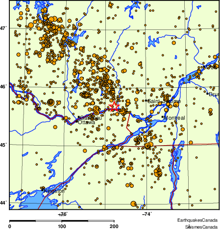 Map of earthquakes magnitude 2.0 and larger, 2000 - present