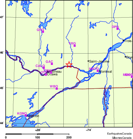 carte des localisations des stations sismologiques locales