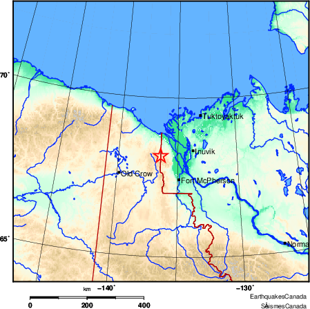 carte des environs du séisme