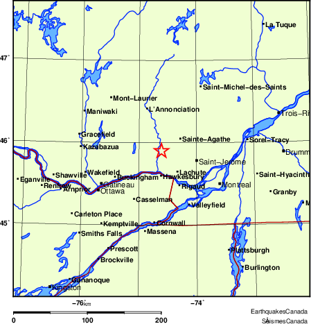 Map of Earthquake Localities