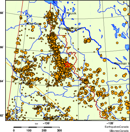 carte des des séismes de magnitude 2,0 et plus depuis 2000