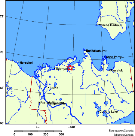 carte des endroits près de l'épicentre