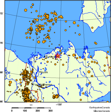 carte des des séismes de magnitude 2,0 et plus depuis 2000