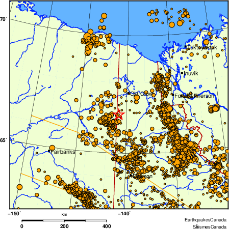 Map of earthquakes magnitude 2.0 and larger, 2000 - present