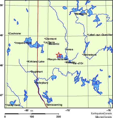 Map of Earthquake Localities