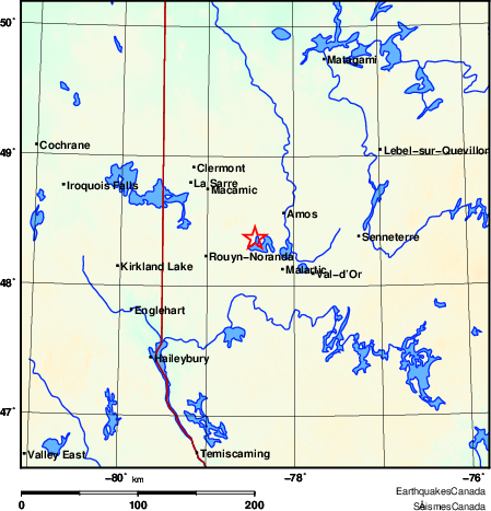 carte des environs du séisme