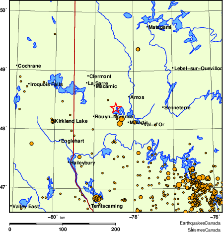 Map of earthquakes magnitude 2.0 and larger, 2000 - present