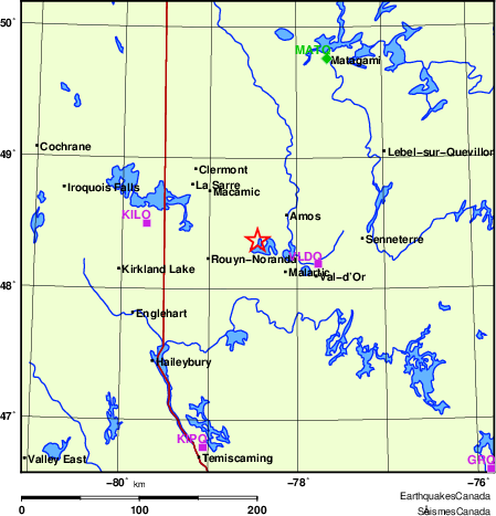 Map of Regional Seismographs