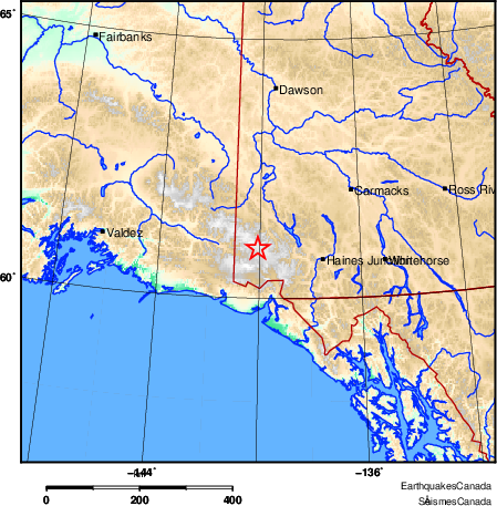 carte des environs du séisme