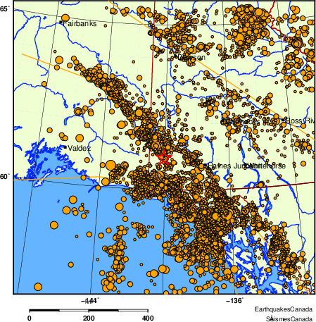 Map of earthquakes magnitude 2.0 and larger, 2000 - present