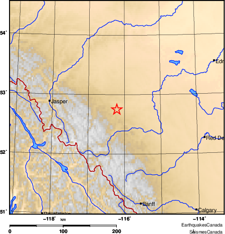 carte des environs du séisme