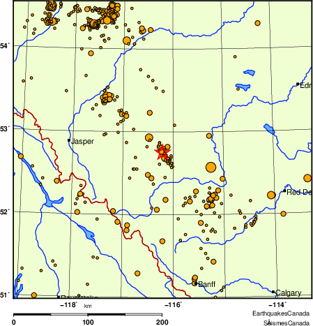 Map of earthquakes magnitude 2.0 and larger, 2000 - present