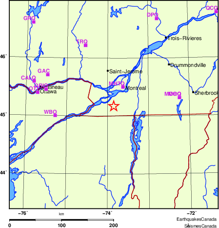 carte des localisations des stations sismologiques locales