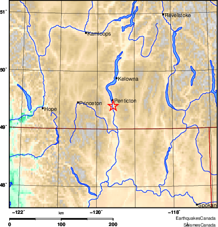 carte des environs du séisme