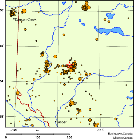 Map of earthquakes magnitude 2.0 and larger, 2000 - present