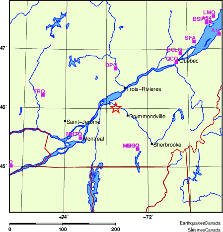 carte des localisations des stations sismologiques locales